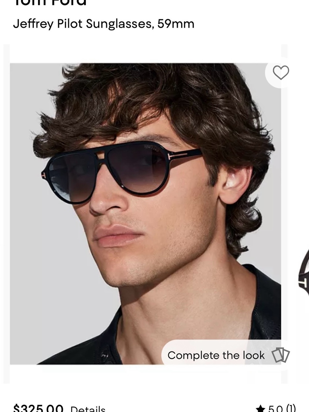NWOT Tom Ford Black Frame Sunglasses with Dark Gradient Lenses